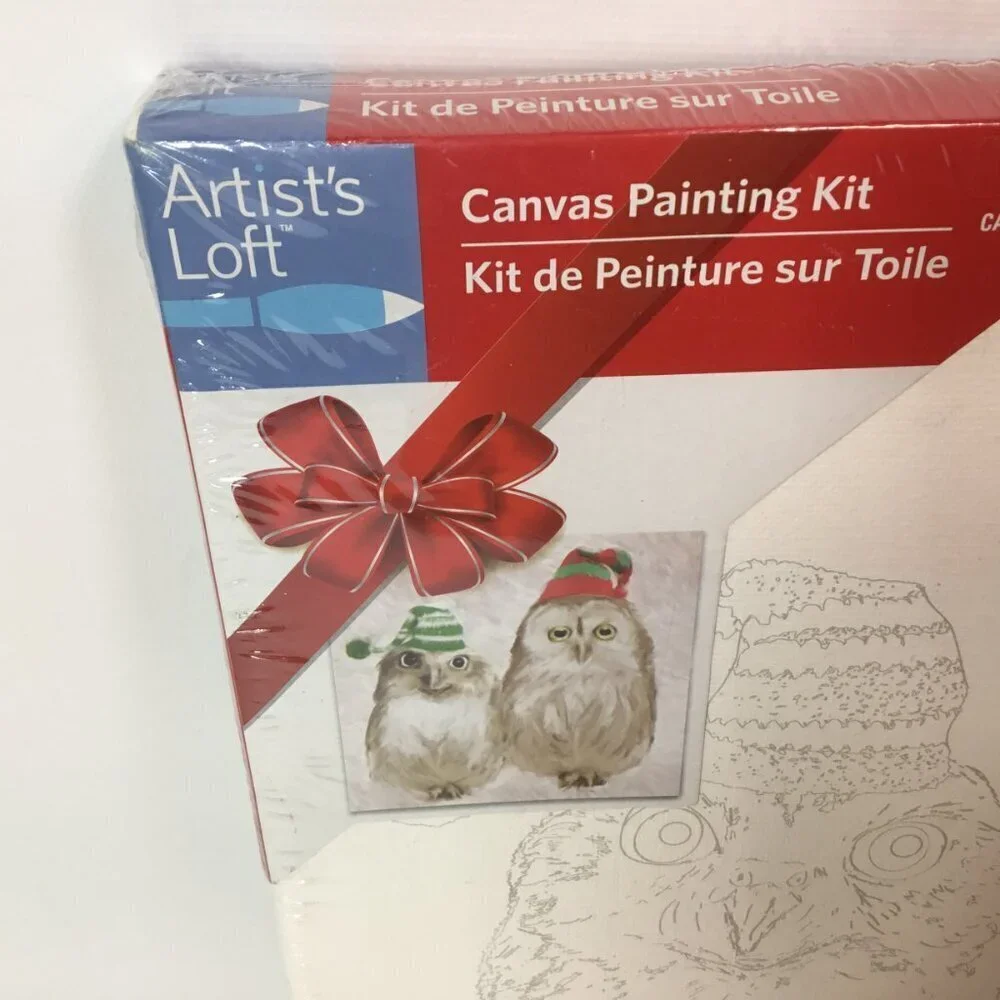 Paint by Number Kit NEW Artist's Loft PBN Owl Owls Canvas Acrylic Tubes Brushes